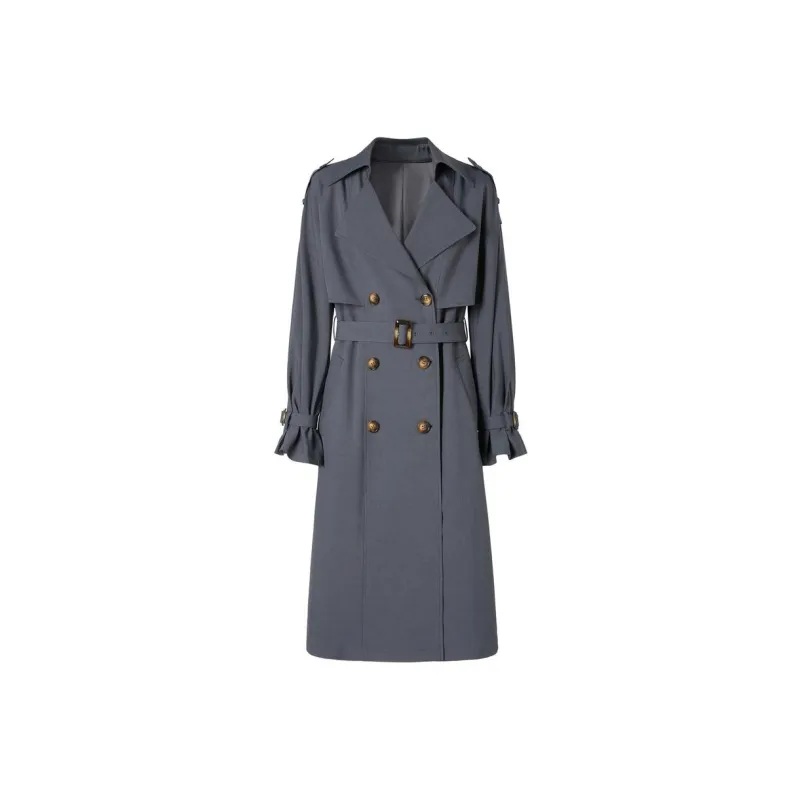 JZ. ANNAKRO Trench Coat Women's Dark Gray-0