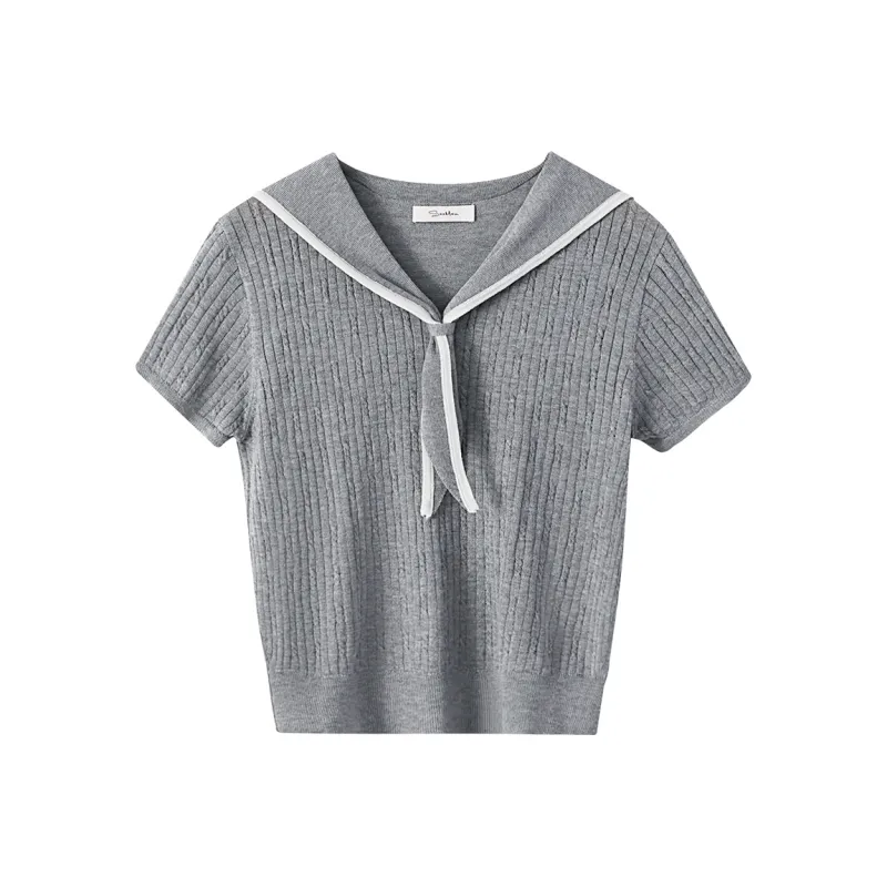XIMENG Knitwear Women's Preppy Gray-2