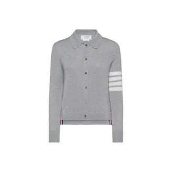 THOM BROWNE 4 Bar Stripe Knitted Polo Shirt