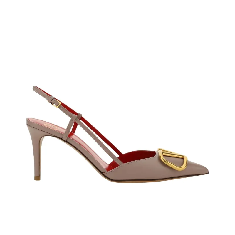 Valentino Vlogo High Heels 8cm Women's Brown-1