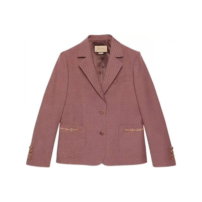 GUCCI Monogrammed Button Up Blazer-0
