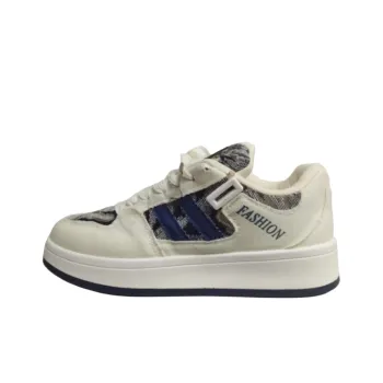 Puppytown Abrasion Resistant Breathable Low Top Canvas Shoes Women's White Blue