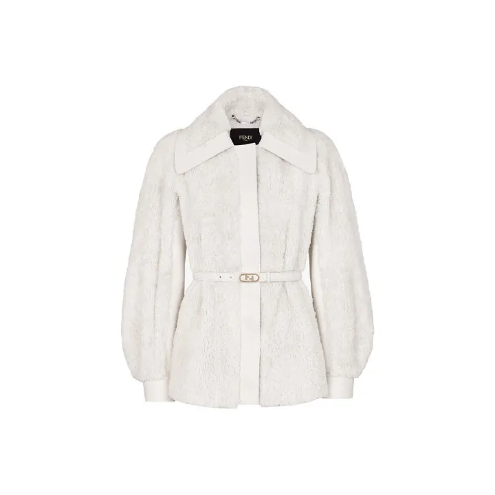 FENDI SS22 Leather Jacket Women's White-0