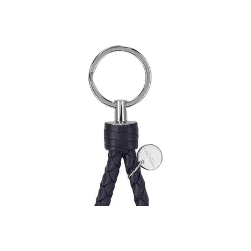 Bottega Veneta Lambskin Keychains Unisex Marine Blue-2
