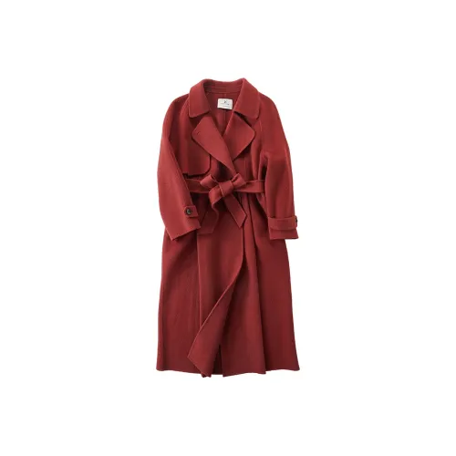 XIANGYING Coats Women's Red