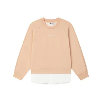 FILA Knit Fabric Sweatshirts Women's Light Gray Orange