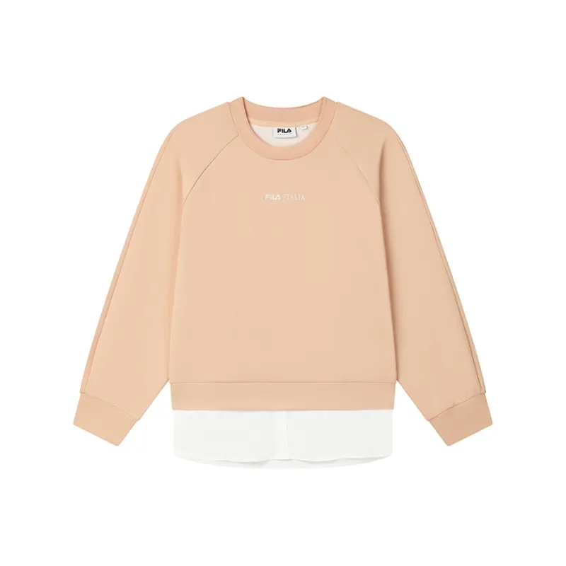FILA Knit Fabric Sweatshirts Women's Light Gray Orange-0