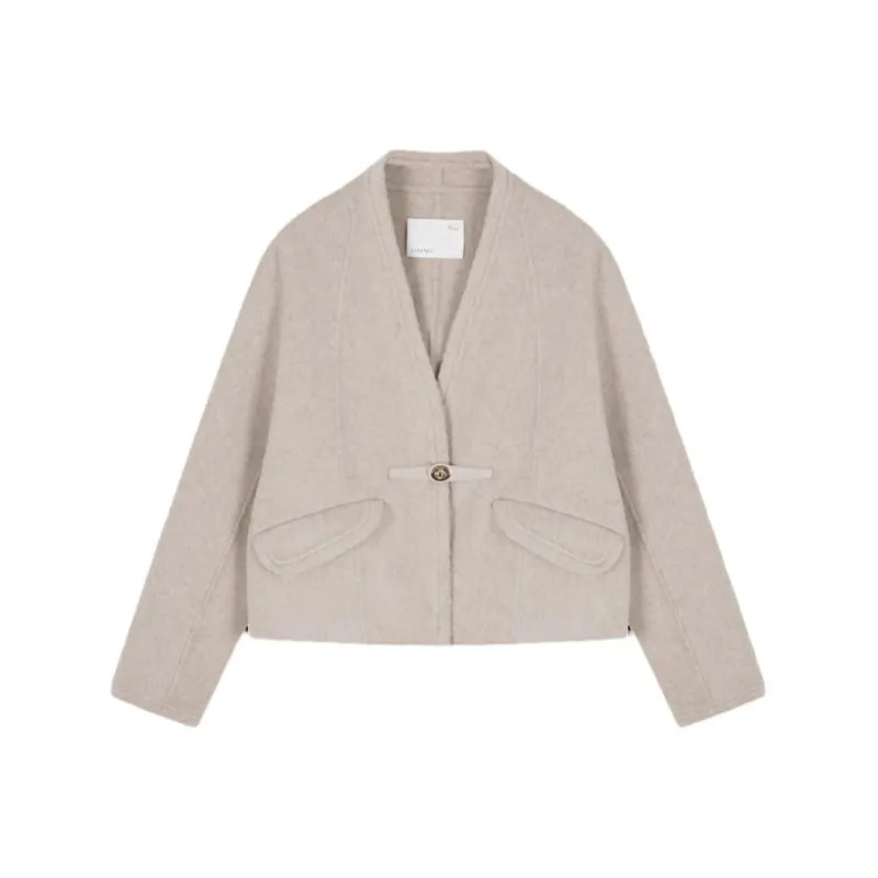 IHIMI Coat Women's Elegant Beige-0