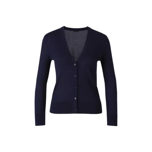 Givenchy Crochet V Neck Cardigan 'Dark Blue'