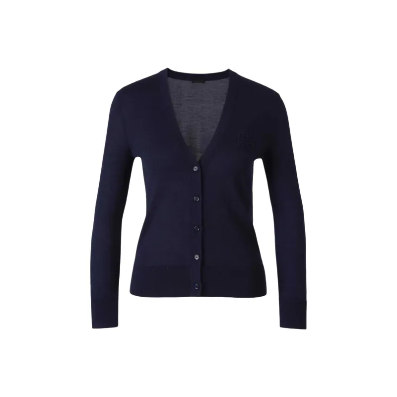 Givenchy Crochet V Neck Cardigan 'Dark Blue'-0