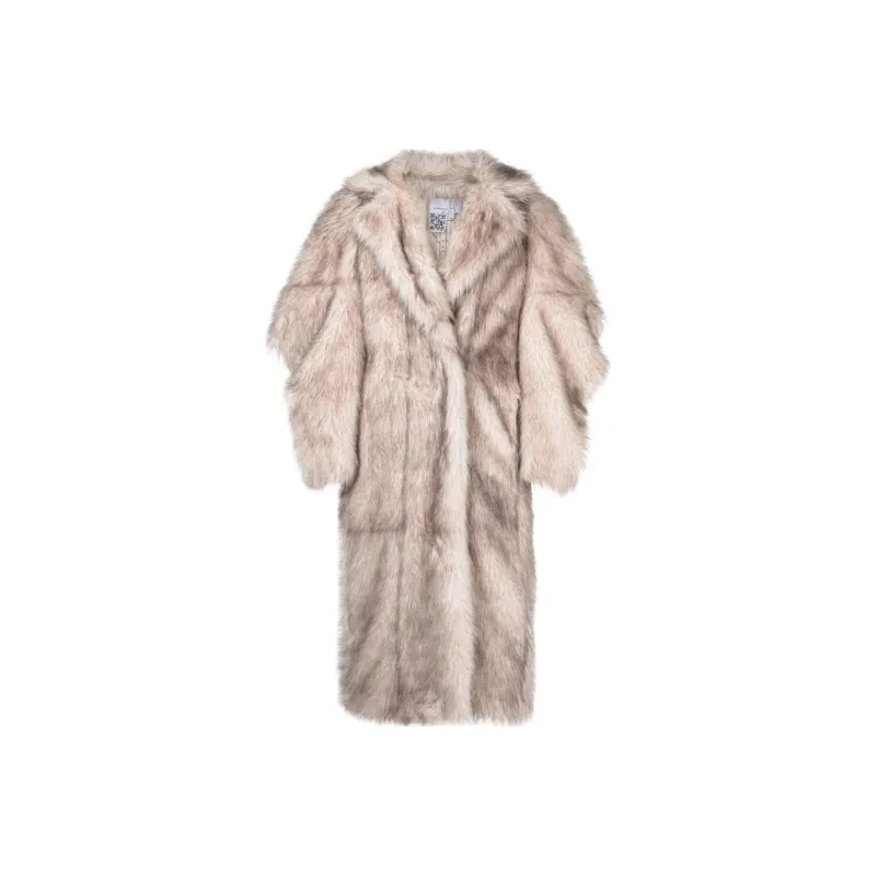 NATASHA ZINKO Velvet-feel Coat Women's Beige-0