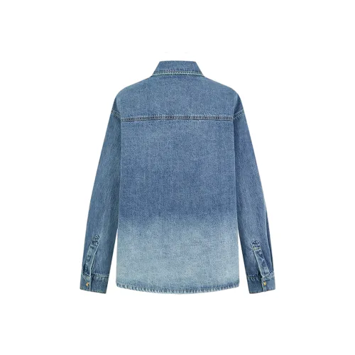 Pitpat Cropped Coats Women's Medium Denim Blue