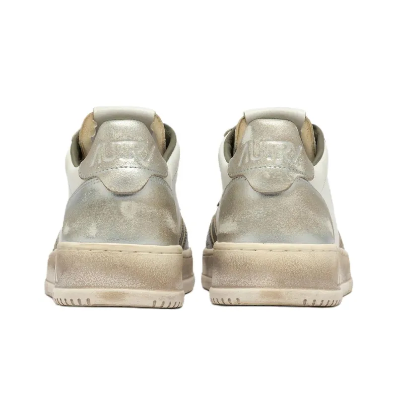 AUTRY Medalist Super Vintage Low Top Skateboard Shoes Women's White Green-3