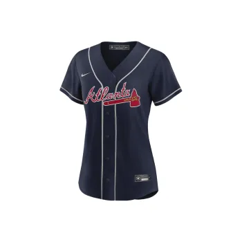 Nike MLB Collaboration Atlanta Braves Ronald Acuna Jr. Baseball Jacket Women's Marine Blue
