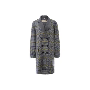 Burberry Coat Women's Gray Plaid