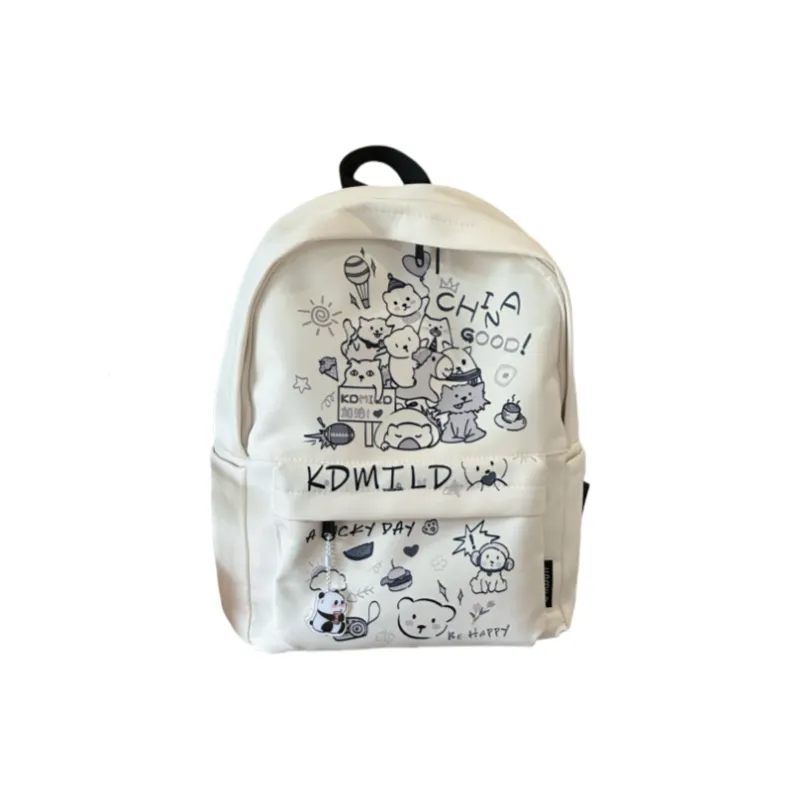 OTA Canvas Backpack Women's Multicolor Puppy/Black Puppy-3