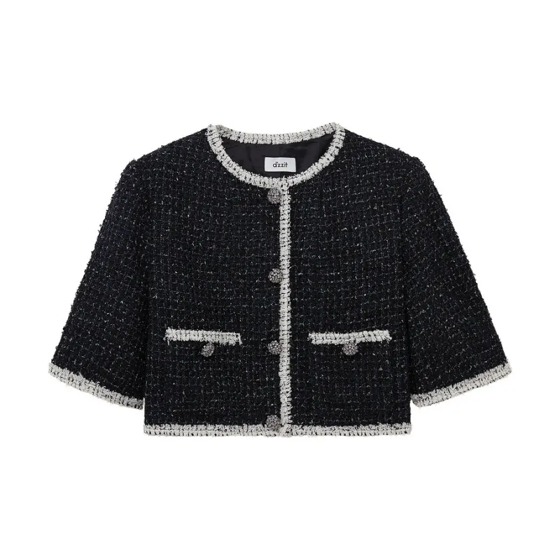 D'zzit Cropped Coat Women's Dark Blue-0