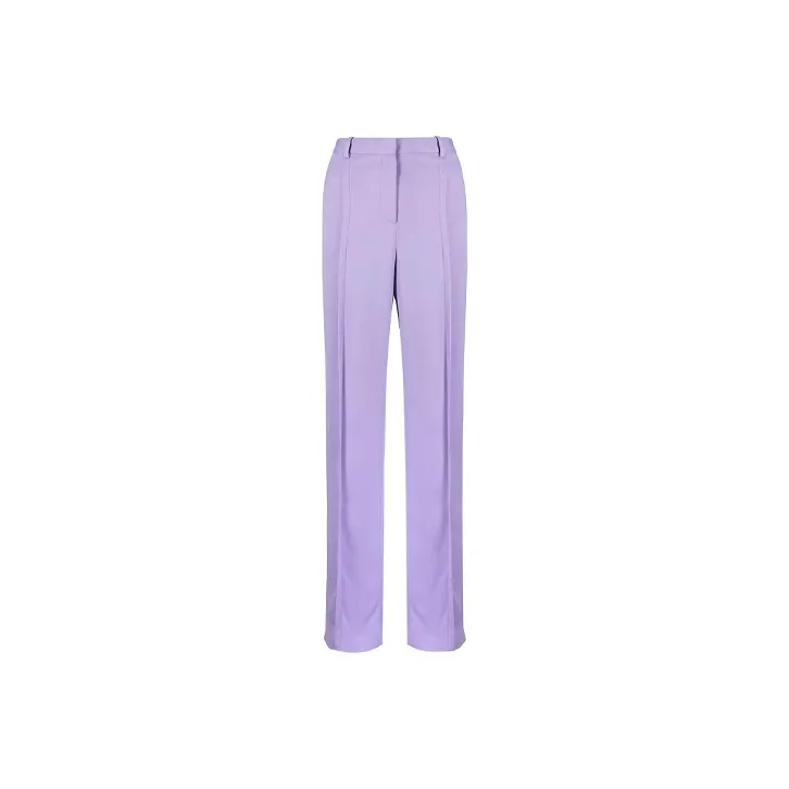 VERSACE Pleated Wide Leg Pants Purple-0