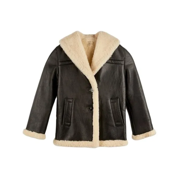 COACH FW23 Leather Jacket Women's Black-0