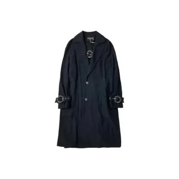 CHANEL Trench Coat Women's Black