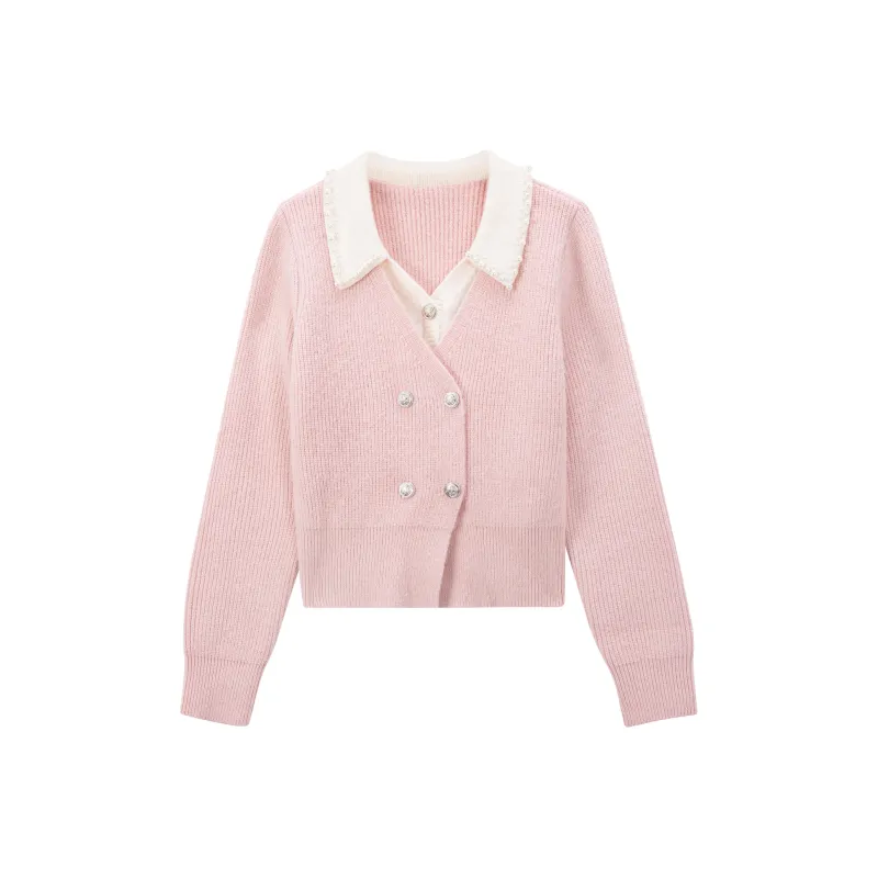 Alxnan Knitwear Women's Gray/Pink/Red-7