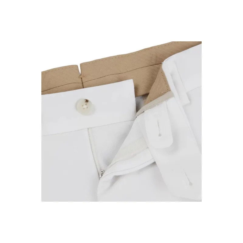 HUGO BOSS Relaxed-Fit Trousers In Stretch Wool Casual Pants Men's White-2