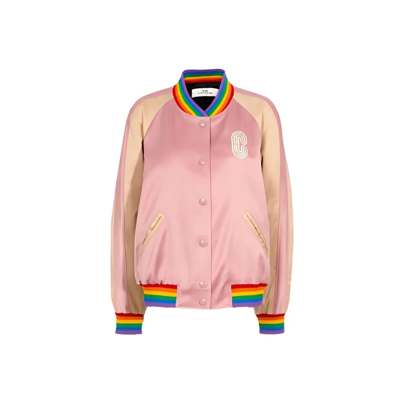 COACH SS21 Baseball Jacket Women's Pink-0