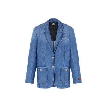 VERSACE Single-Breasted Tailored Denim Blazer