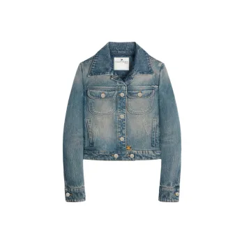 COURREGES Signature Denim Trucker Jacket 'Vintage Medium Blue'