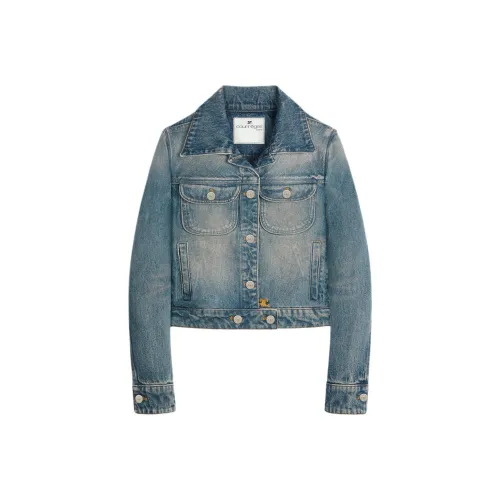 COURREGES Signature Denim Trucker Jacket 'Vintage Medium Blue'