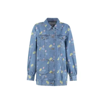 GANNI Denim Jackets Women's Blue