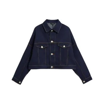 Bebe Denim Jacket Women's Deep Navy Blue