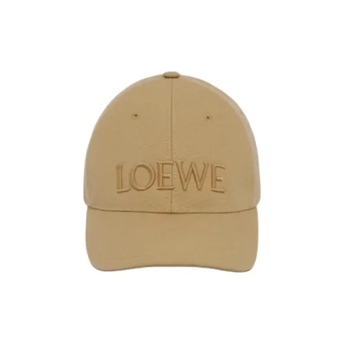 LOEWE Cotton, Leather Baseball Caps Women's Beige