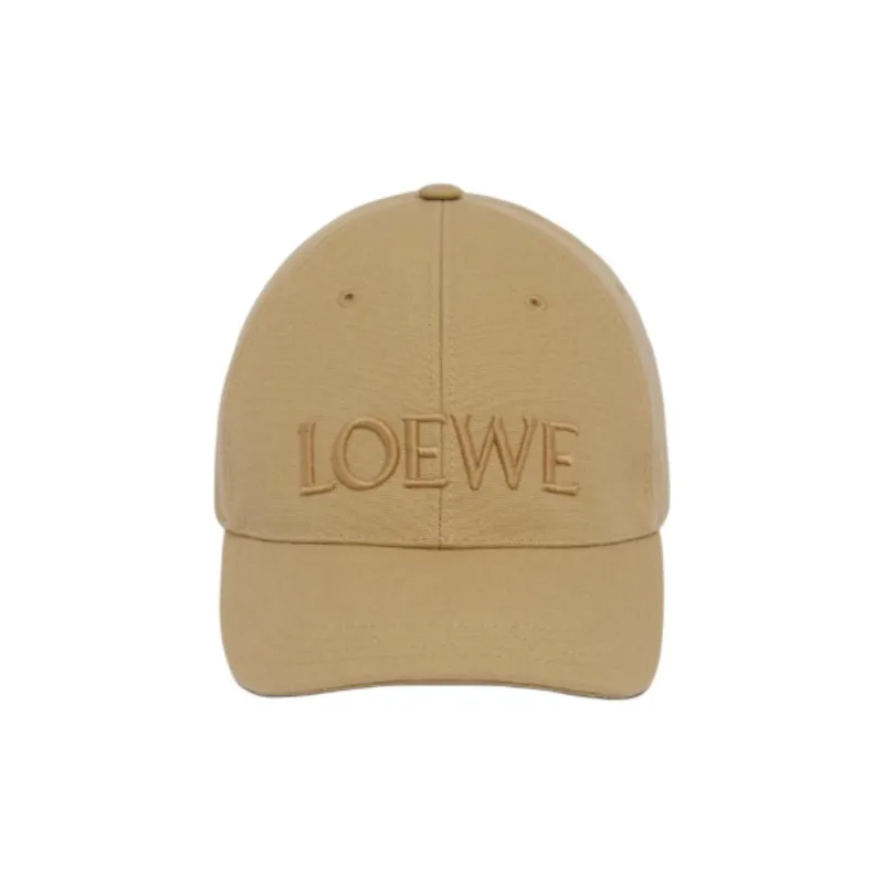 LOEWE Cotton, Leather Baseball Caps Women's Beige-0