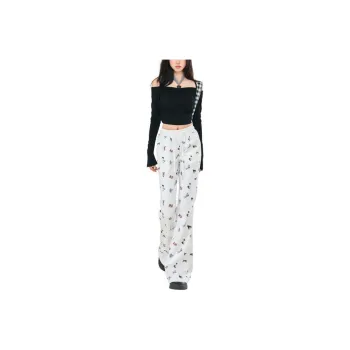 YINLEI Casual Pants Women's Meowth Print