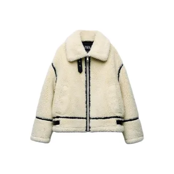 ZARA Velvet feel Coat Women's White