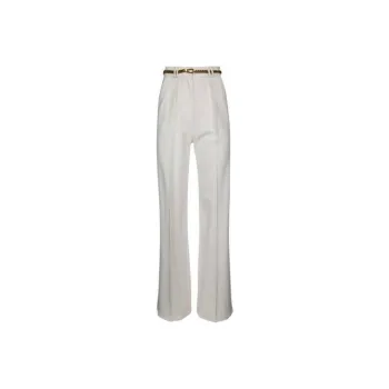 Elisabetta Franchi High Waisted Straight Leg Pants