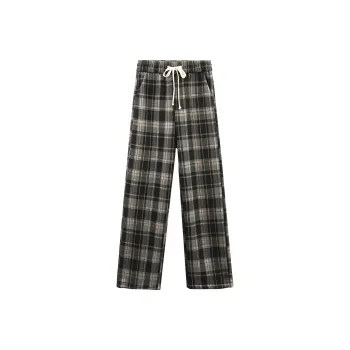 A Paradise For Awakening Casual Pants Women's Black Plaid