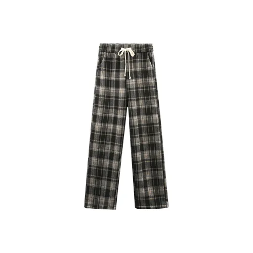 A Paradise For Awakening Casual Pants Women's Black Plaid