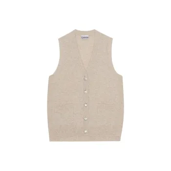 GANNI Vests Women's Khaki