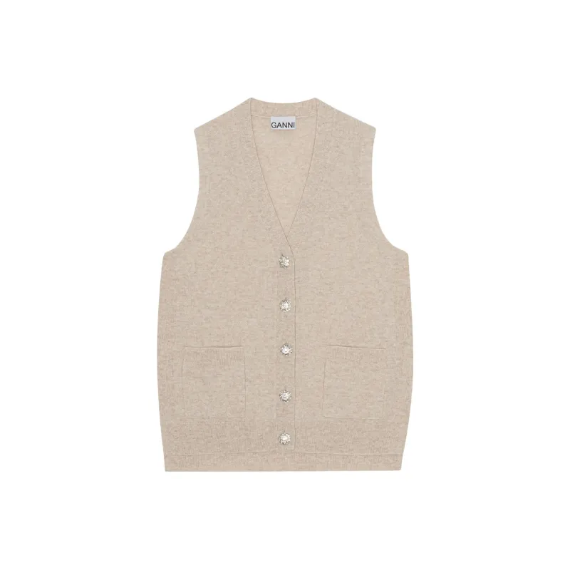 GANNI Vests Women's Khaki-0