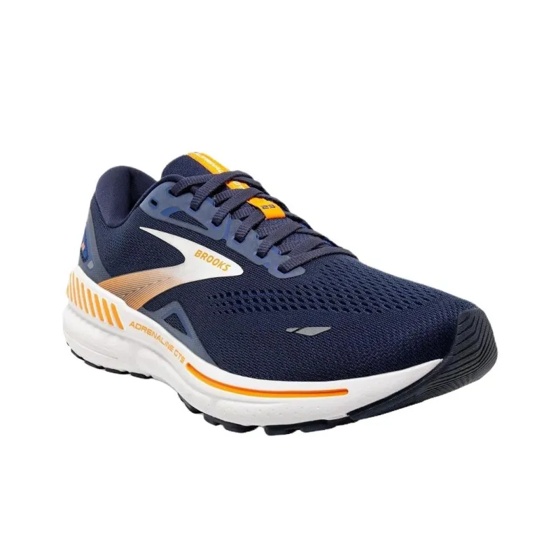 Brooks Adrenaline GTS 23 Cushioning, Breathable, Supportive Low Top Running Shoes Men's Blue Orange-2
