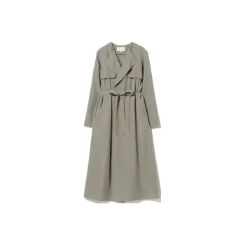 Beams Trench Coats Women's Olive Green