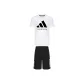 Set (White Short-Sleeved Shirt+Black Shorts)