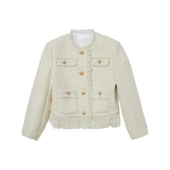 WESTLINK Cropped Coats Women's Ecru