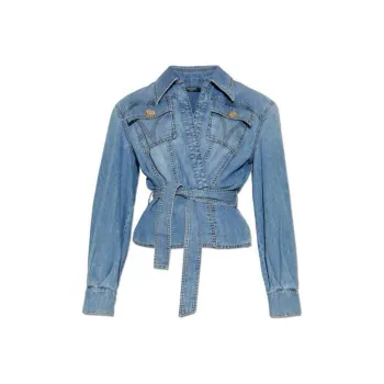 BALMAIN Tie-Waisted Denim Shirt