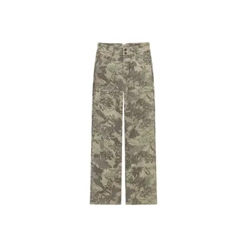 NO ONE ELSE Casual Pants Women's Green Camouflage