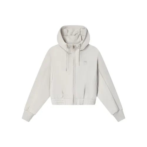 FILA Cropped Coat Women's Light Silver Gray
