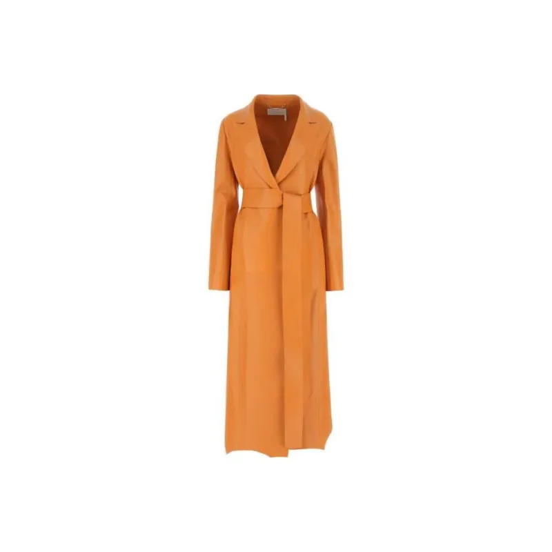 Chloé Belted Leather Coat-0