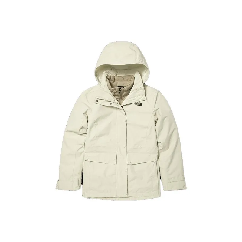 THE NORTH FACE Water Resistant Windproof Breathable Warm Windbreaker Jacket Women's White-0